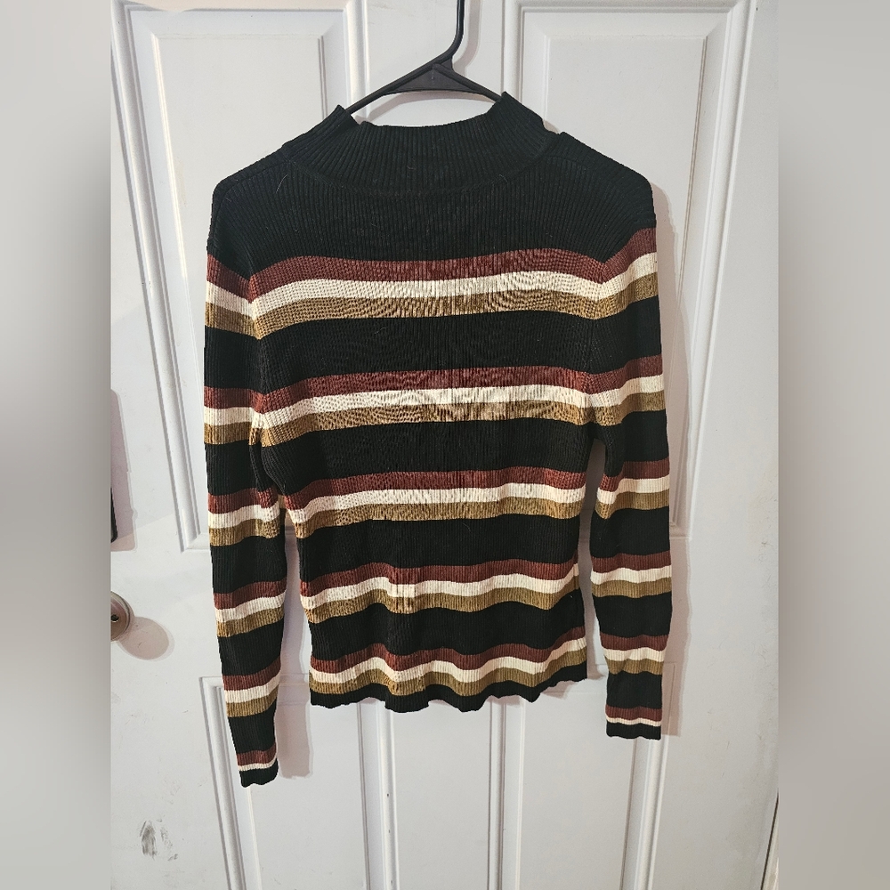 SHEIN Classic Black and Brown Crew Neck Sweater